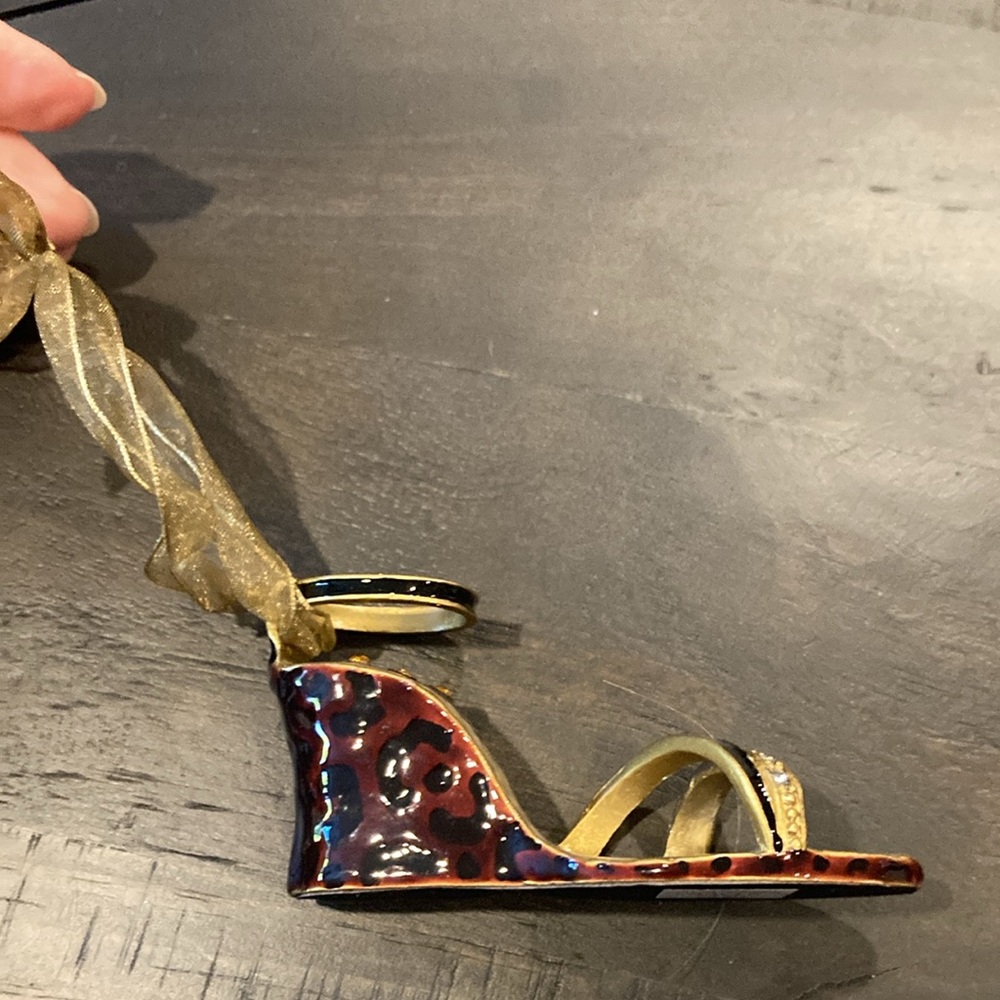 Shoe Christmas Ornament by Bombay - Cecily Leopard Wedge - Picture 8 of 10